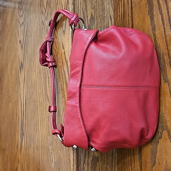 Vintage Allison Scott Red Leather Hobo Bag Purse - Picture 10 of 14